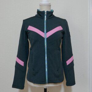 Obermeyer Shimmer Fleece Jacket Hiking Dark Green Lightweight 17024 Small